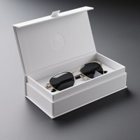 Boîte d'emballage magnétique à rabat rigide en carton pour lunettes de vue et de soleil, personnalisable OEM (logo, taille, couleur, forme, nouveau design)