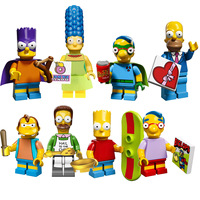 Vente en gros usine : Blocs de construction de collection des personnages de dessins animés des Simpsons (Homer, Marge, Bart, Léon, Marguerite)