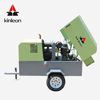Compresseur d'air portable diesel compact Kinleon 185 CFM 145 PSI 8 bars 36,8 kW Yanmar/Yuchai sur remorque pour sablage et détonation
