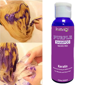 Shampooing tonifiant violet bio aux herbes pour cheveux blonds, rafraîchissant, nourrissant, pour cheveux gris clairs, réparation, hydratation, éclaircissement - Product Image 4