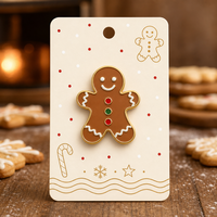 Broche individuelle en émail souple UV 2D motif Bonhomme en pain d'épices, dorée, bijoux de Noël, vente en gros, badge métallique, broche de revers personnalisée, usine OEM