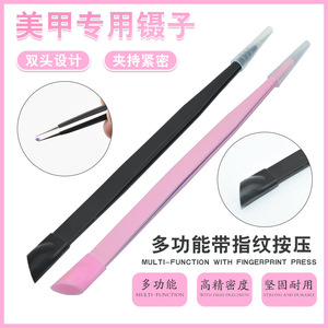 Manicure Tweezers Straight Head 14cm Silicone Presser For Rhinestone Setting And Nail Art - Product Image 5