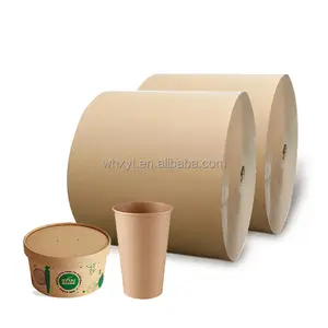 Produttore 190gsm 210gsm 260gsm PE rivestito di carta kraft rotolo di carta materiale grezzo per caffè tazza di carta