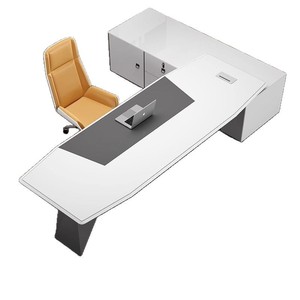 Ensemble de bureau exécutif minimaliste moderne avec chaise, mobilier de bureau pour une seule personne, bureau de direction haut de gamme - Product Image 4