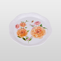Assiette de service en mélamine à motifs floraux multi-styles, incassable, facile à nettoyer, idéale pour les emballages cadeaux, la décoration de table d'hôtel