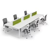 Escritorio de oficina modular de madera moderno, 2, 4, 6, 8 plazas, estación de trabajo de coworking, espacio abierto extensible, muebles de trabajo, personal de oficina