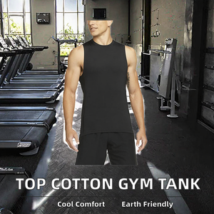 Top Selling Knitted Cotton Tank Top <b>Men's</b> Gym Training Oversized Fitness Ribbed <b>Compression</b> <b>Vest</b> Custom Logo Sporty Hip Hop - Product Image 2