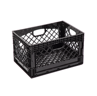 Caisse à lait en plastique pliable et ventilée de 24 quarts, empilable, robuste, pour le transport et le stockage de boissons