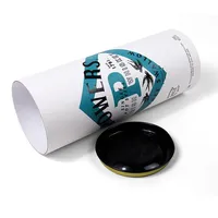 Vente flash - Boîte d'emballage personnalisée pour bouteille de whisky, tube en papier cylindrique pour vin avec couvercle en métal