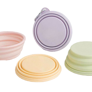 Vente en gros Bol de voyage pliable en silicone pour animaux de compagnie Plat d'extérieur écologique pour la nourriture et l'eau pour chiens - Product Image 1