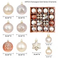 Décorations de Noël neutres les plus vendues, boules de Noël couleur champagne, ensemble de pendentifs de Noël pour la décoration de mariage et de fête