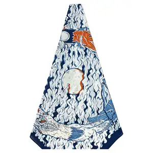 批发定制棉涤纶面料方形丝网数码印花围巾来样定做个人标志手帕