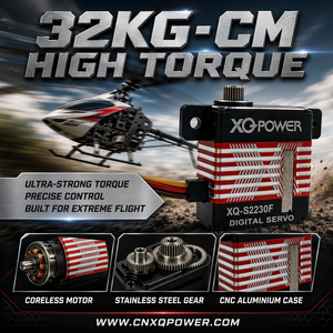 Servomoteur numérique XQ-Power XQ-S2230F 32KG sans noyau, étanche, engrenages en acier inoxydable, boîtier en aluminium CNC, 8.4V pour hélicoptère/avion RC - Product Image 6
