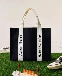 Custom Logo Letter Printed Handle Weekend Women Weekend <b>Gift</b> Cotton Canvas Cloth Shopping Tote <b>Bag</b> - Product Image 1