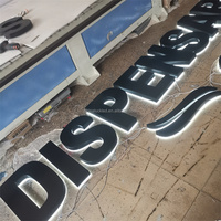 Lettres LED rétroéclairées électroniques personnalisées, lettres 3D en acrylique, enseigne publicitaire LED imperméable pour les entreprises et les hôpitaux