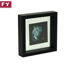 Fonte de fábrica melhor venda 4cm mdf vidro 8*10 "preto flutuante foto frame