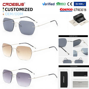 Lunettes de soleil de luxe personnalisées sans monture en métal pur, à changement de couleur, anti-lumière bleue, <span class=keywords><strong>pour</strong></span> hommes et femmes myopes, avec correction de la vue - Product Image 1