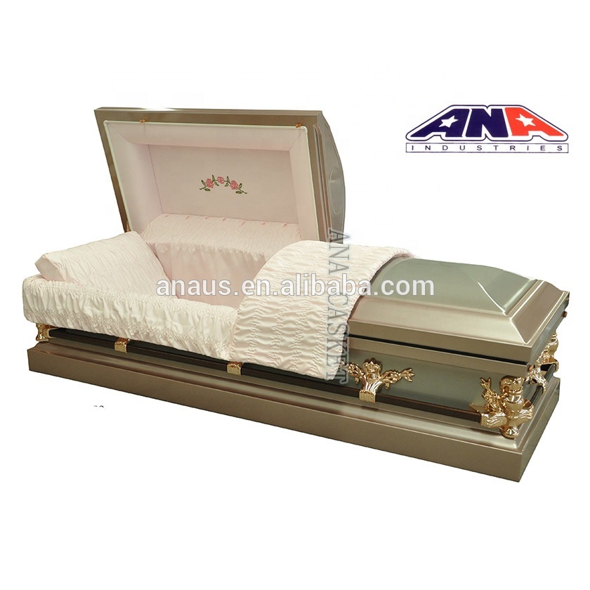 ANA dome funeral nos estilo ataúd forro interior 18Ga de metal de acero ataúd