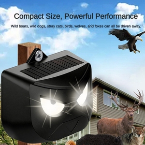Repellente Solare Impermeabile per Animali a Forma di Gufo con Luce Infrarossi e Flash Bianco - Funzionamento Notturno Automatico per Ratti, Gatti, Cani - Product Image 5