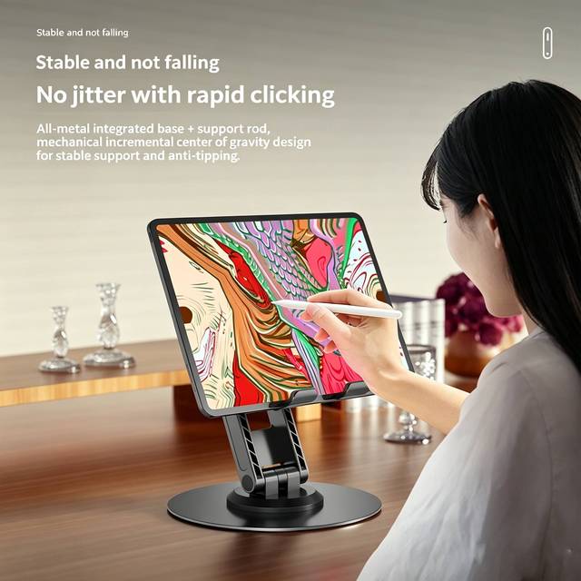 Stable No Shake Adjustable Metal Tablet Stand Desktop Drawing Writing Holder for iPad Pro All Tablets Desktop Use
