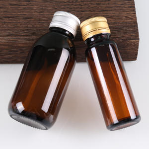 ขวดแก้วเปล่าใส่ยาเม็ดสีเหลืองอำพันขวดแก้วใส่ของเหลวทางปากขวดแก้วใส่น้ำพร้อมฝาปิด - Product Image 6