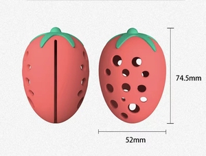 For Silicone Strawberry Beauty Blender Holder Puff <strong>Storage</strong> Makeup Sponge Tray Breathable Anti-Mold Portable Organizer - Product Image 2