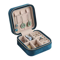 Boîte à bijoux de luxe, boîte à bijoux carrée avec mini boîte de rangement pour bijoux, boîte pour boucles d'oreilles, bagues, colliers et emballage cadeau pour bijoux