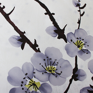 Bộ ga trải giường in hoa mận 100% cotton, thiết kế hiện đại, có thể đảo mặt, kèm bộ ga trải giường dệt phẳng - Product Image 4