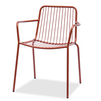 Chaise en fil métallique de style moderne S Line, gris, blanc sable, brun havana, vert émeraude