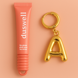 Dijes de Letras OEM de la A a la Z, Dijes Iniciales, Dijes para Brillo Labial, Etiqueta Metálica para Tubo de Cosméticos - Product Image 1