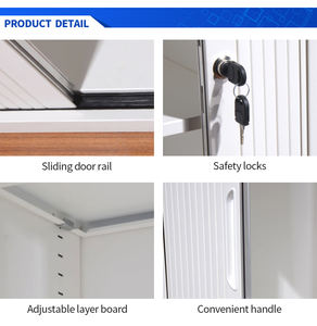 Armadio Archivio in Metallo Moderno Personalizzato, Armadio <span class=keywords><strong>Mobile</strong></span> in Acciaio a Pannello Piatto, Adatto per Uffici, Scuole e Magazzini - Product Image 4