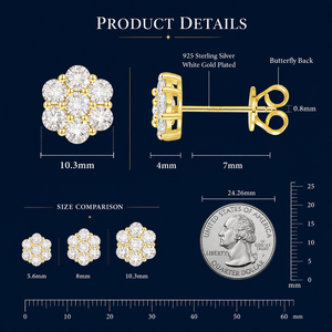 Bulk Wholesale Multi Size Cluster Moissanite Flower <b>Stud</b> Earrings 925 Sterling <b>Silver</b> VVS Diamond Luxury Fine Jewelry Men Women - Product Image 4