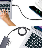 Kabel ekstensi Tipe C USB lengkung, kabel ekstensi tipe-c 1M 100W PD 5A 4K 60Hz 20Gbps USB-C Gen 2 kabel ekstensi