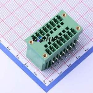 DB2ERHM-3.81-2*8P-GN Plug-in Terminal Block Bent Lead Through Hole,P=3.81mm Board-to-Board / Socket - Closed Screw Fixing 2x8P - Product Image 1