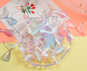 Embellissement <span class=keywords><strong>de</strong></span> luxe kawaii pour téléphone portable, animal, résine, dos plat, cabochon, ornements <span class=keywords><strong>de</strong></span> cheveux, queue <span class=keywords><strong>de</strong></span> sirène - Product Image 2