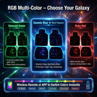 Tapis de sol de voiture en fibre optique LED étanche RGBW, kit de tapis lumineux scintillant 12V avec télécommande APP pour voiture universelle