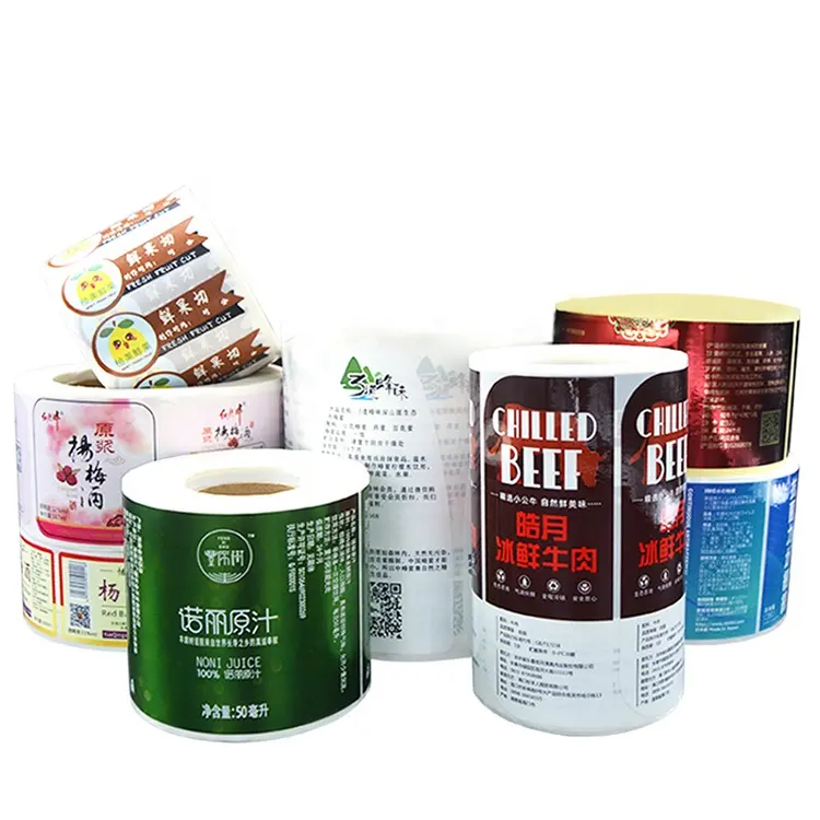 Etichette adesive adesive per cosmetici arrotolate stampate personalizzate per vino adesivo in scatola impermeabile