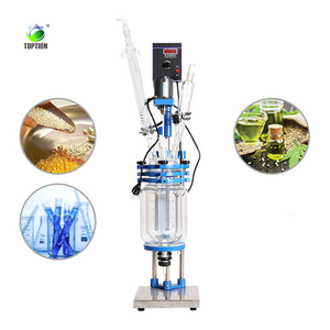 Réacteur en verre chemisé de 5L idéal pour un contrôle précis de la température dans la synthèse chimique et la distillation avec un mélange uniforme - Product Image 2