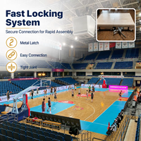 Revêtement de sol pour terrain de badminton en bois d'érable certifié FIBA pour sports en salle, dalles de sol emboîtables, modèle FH-LOCK