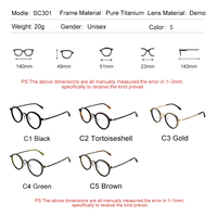 Gafas de Lectura Vintage de Alta Gama, Montura Óptica Redonda Moderna, Aro Completo Dorado y Verde, Unisex, para Adultos, a la Moda