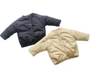 Однотонная детская зимняя куртка, теплые пальто для девочек и мальчиков, детская одежда с флисом