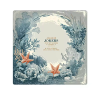 Tapis de jeu carré vintage Océan, motif étoile de mer et corail, antidérapant et insonorisant, pour Mahjong