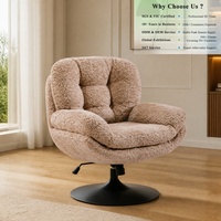 Fauteuil d'appoint en tissu Teddy OKAY, design ergonomique pour salon, style confortable pour la maison, structure KD, chaises de salon minimalistes pour hall d'hôtel