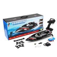 HUVELON 2.4GHz Perahu RC Brushless Anti-Terguling Otomatis dengan Lampu LED, Alarm Baterai Lemah, RTR, Kelas Hobi