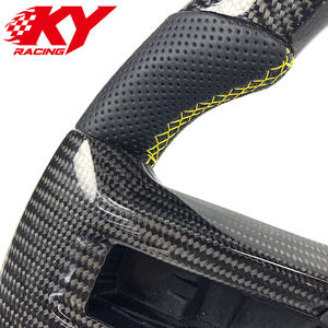 Accessoires intérieurs automobiles, volant sport en cuir noir et fibre de carbone pour Ford Mustang GT GT350 500 Shelby 2009-2014 - Product Image 2