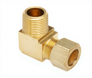 Raccord coudé en laiton forgé haute pression 6 mm DE x 6 mm mâle BSPT 90° pour systèmes de gaz naturel et d'eau (AOL-017) - Product Image 1