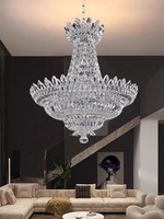 Suspension décorative en cristal de chrome pour chambre d'hôtel led style nordique moderne pour salon lampes de lustre en cristal k9 asfour