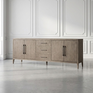 Credenza Moderna per Tutta la Casa con 4 Ante, Mobile Buffet in Legno Massello per Sala <span class=keywords><strong>da</strong></span> Pranzo - Product Image 3