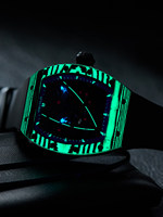 Montres automatiques de luxe à cadran ajouré, étanches 50M, lumineuses, pour hommes, montre-bracelet mécanique étanche, vente en gros, personnalisable