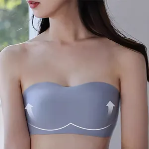 1511 gros soutien-gorge sans bretelles avec coussinets de Massage bretelles détachables anti-dérapant Invisible <span class=keywords><strong>Sexy</strong></span> sans couture bustier tubulaire pour femmes - Product Image 1